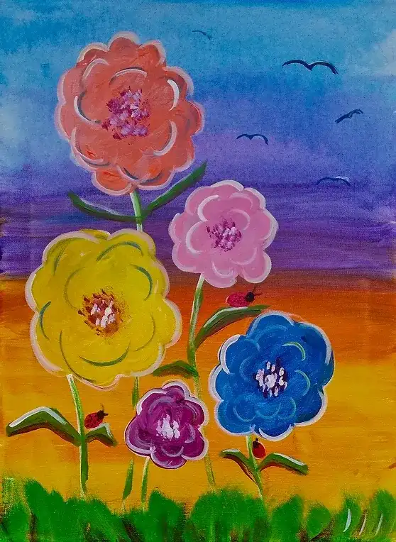 k021 - Lady Bug Flowers